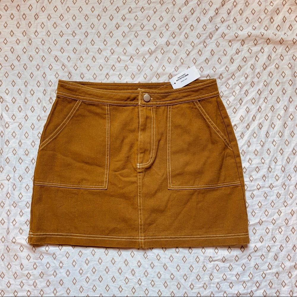 NWT Rust Colored Demin Skirt sz 9